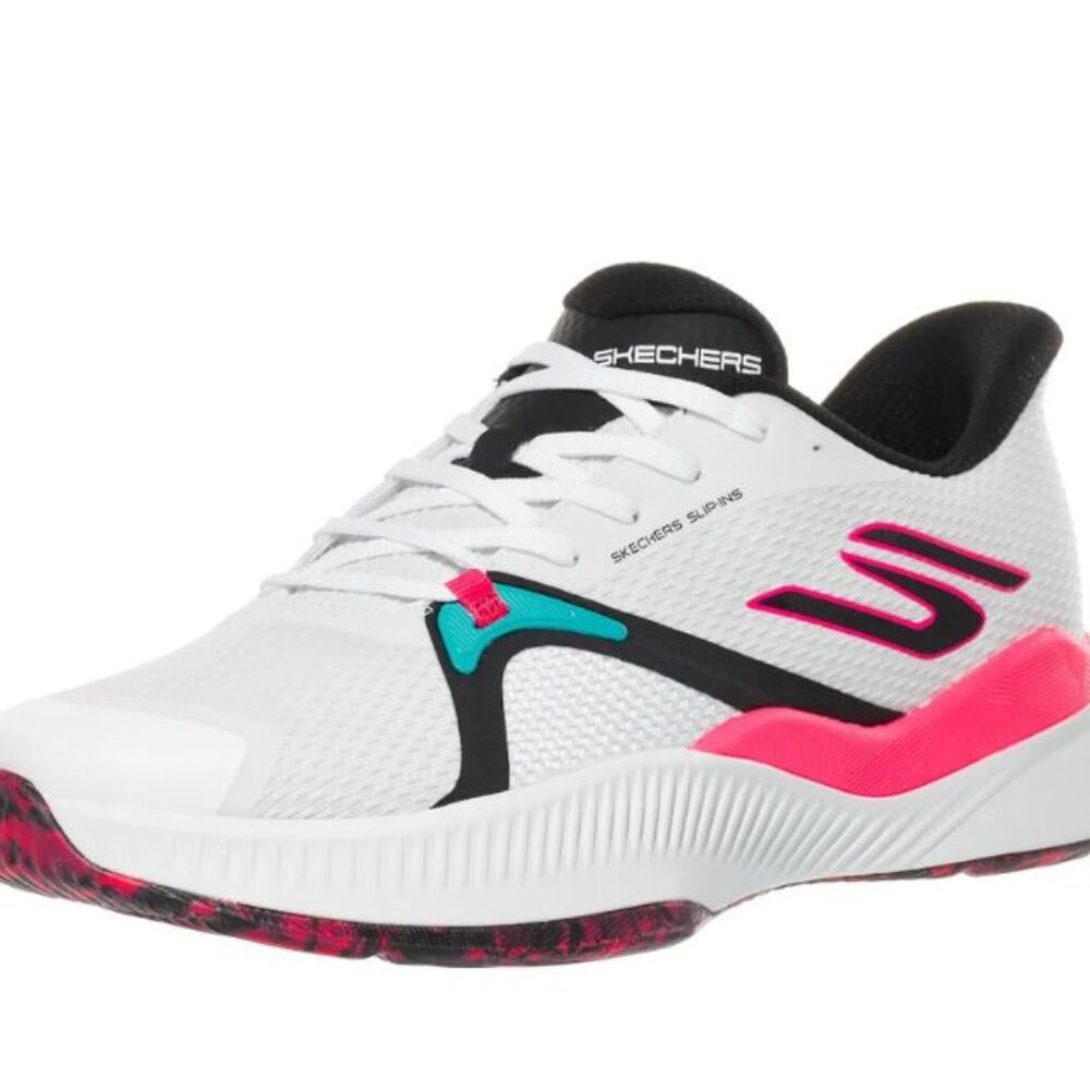 Skechers Mens White State Champ Mesh Athletic Pickleball Tennis Shoes
